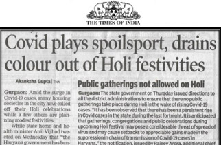 Covid plays spoilsport, drains colour out of Holi festivities